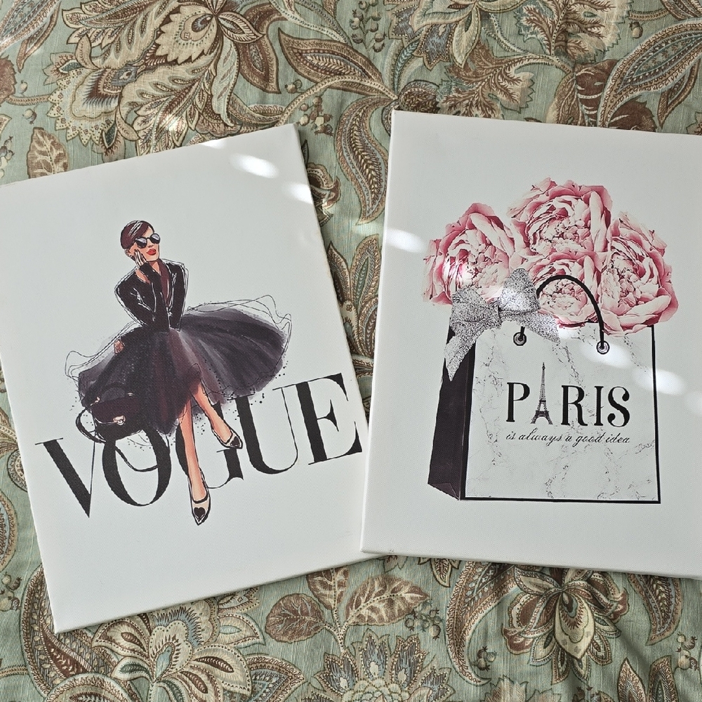 Chic Fashion and Paris Canvas Art Set